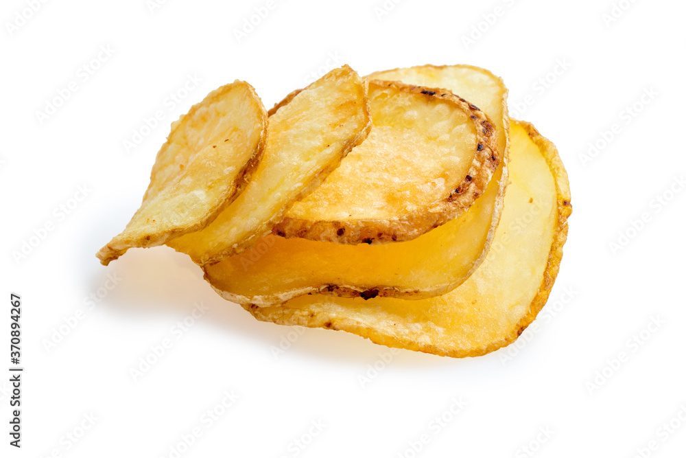 deep-fried potato slices. isolated. deep-fried potato slices. isolated.