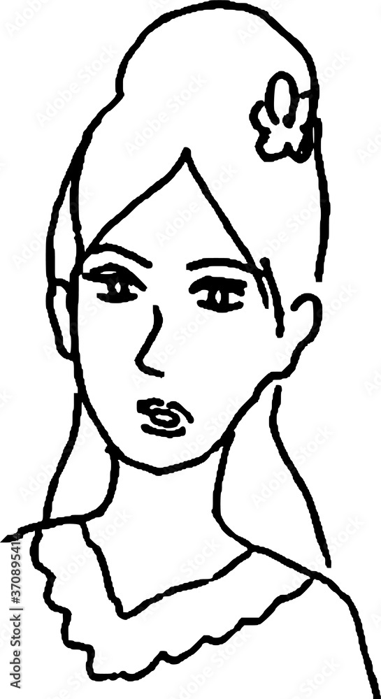 vector illustration woman face black and white vector illustration woman face black and white