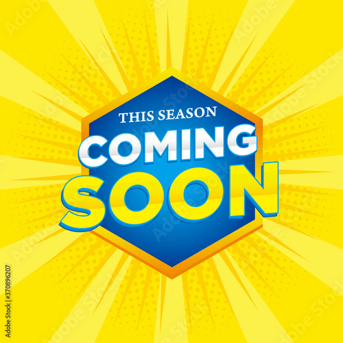 coming soon, sale banner design template, discount app icon, vector illustration