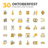 Color line  Oktoberfest icons.