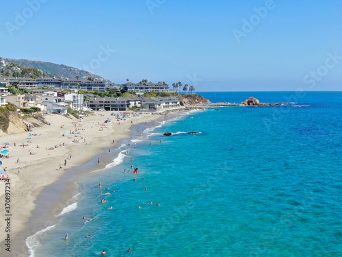 Aerial view of Laguna Beach coastline   Orange County  Southern California Coastline  USA