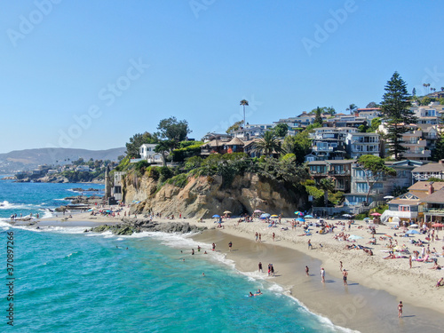 Aerial view of Laguna Beach coastline , Orange County, Southern California Coastline, USA photo