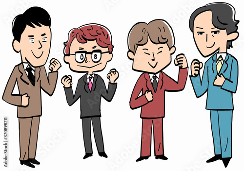 Four patterns of businessmen gutted.