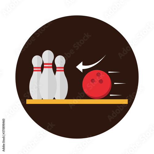 bowling club sport and leisure game block flat icon design