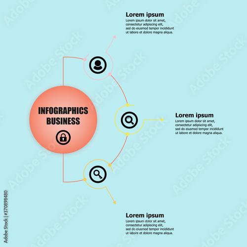 The circle vector design template for illustration. Planning design presentation business infographic template with 3 options. Creative concept planning used for web banner.