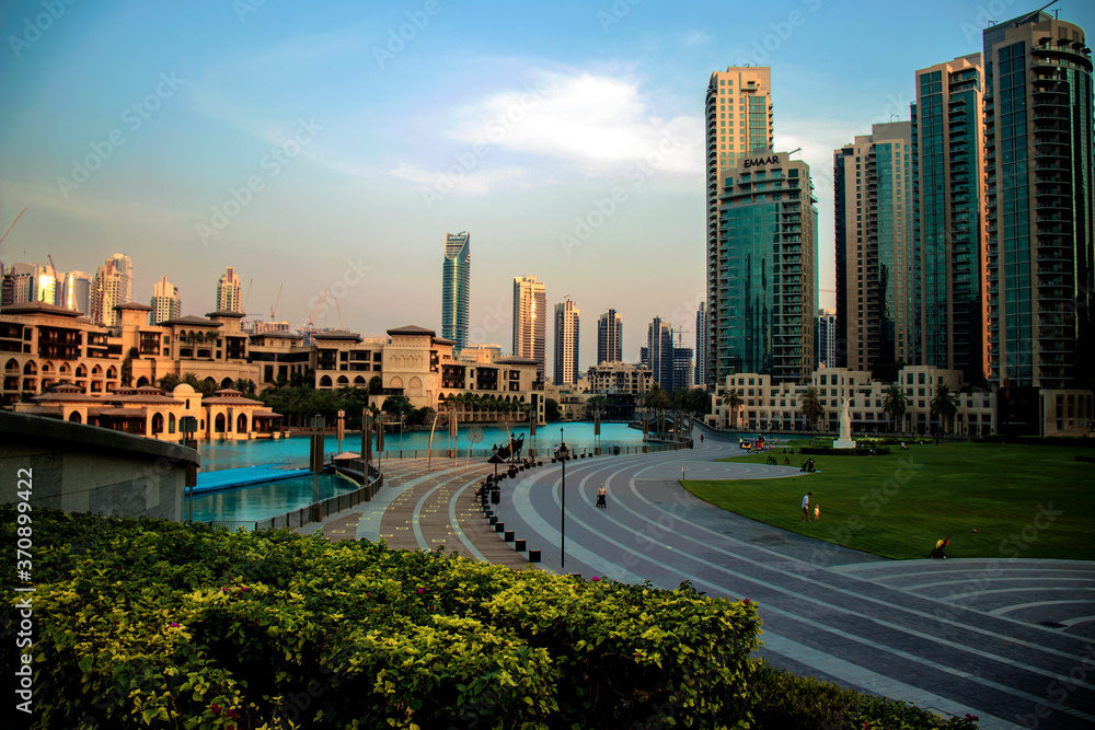 Fototapeta premium Downtown area in Dubai, View from Dubai mall.
