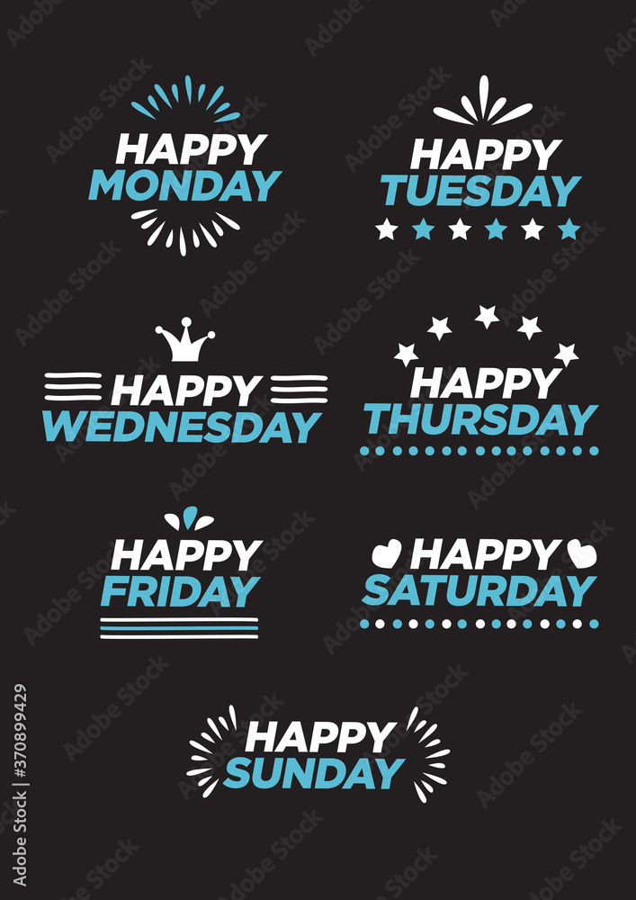 Fototapeta premium Concept art design with word monday, tuesday, wednesday, thursday, friday, saturday, sunday.