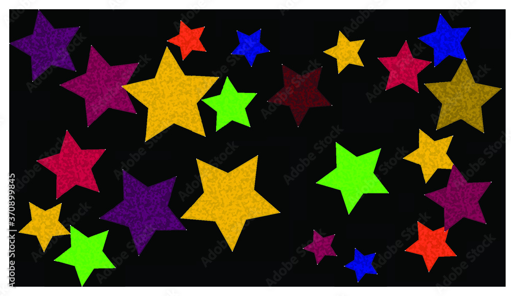 Rainbow colorful stars with black background. Abstract illustration background. Rainbow colorful stars with black background. Abstract illustration background.