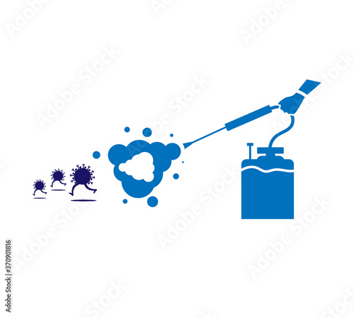 Spraying Anti-Bacterial Sanitizer Spray icon,Sanitizer Dispenser icon, infection control concept. Sanitizer to prevent colds, virus, Coronavirus, flu. Spray bottle. Alcohol spray icon. 
