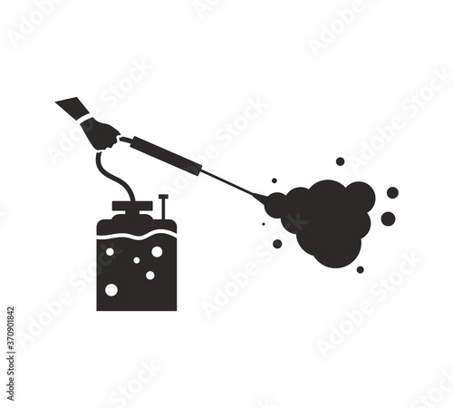 Spraying Anti-Bacterial Sanitizer Spray icon,Sanitizer Dispenser icon, infection control concept. Sanitizer to prevent colds, virus, Coronavirus, flu. Spray bottle. Alcohol spray icon. 