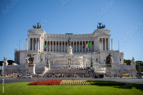 Il Vittoriano or the Victor Emmanuel II national monument is also known as the Altar of the Fatherland in Rome, Italy. photo