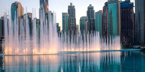 Photography Dancing fountains of the Dubai Mall.
