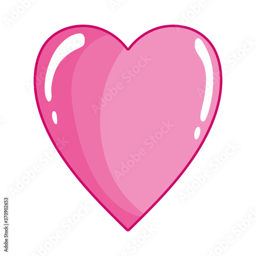 love heart beauty romantic bright isolated icon design