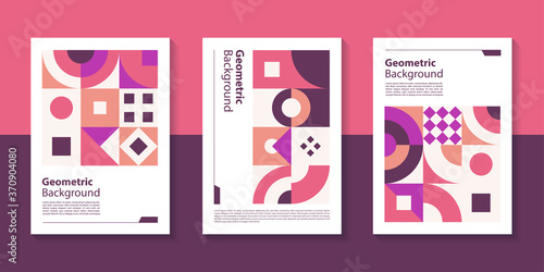 Modern geometric poster background design with abstract shape.