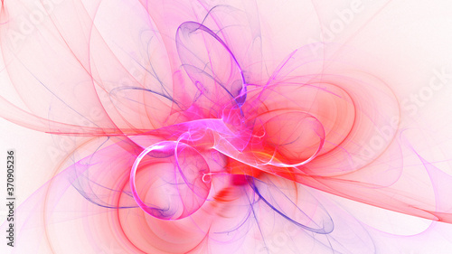 3D rendering abstract white fractal light background