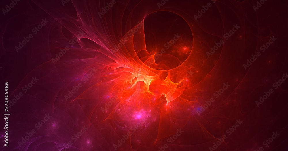 Obraz premium 3D rendering abstract red fractal light background
