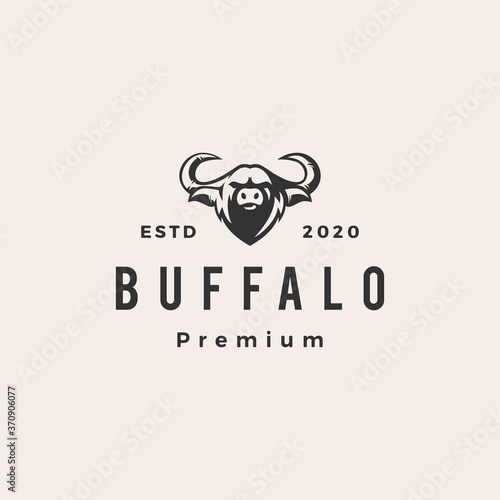 buffalo hipster vintage logo vector icon illustration