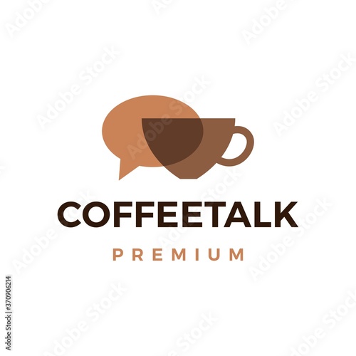 coffee talk logo vector icon illustration