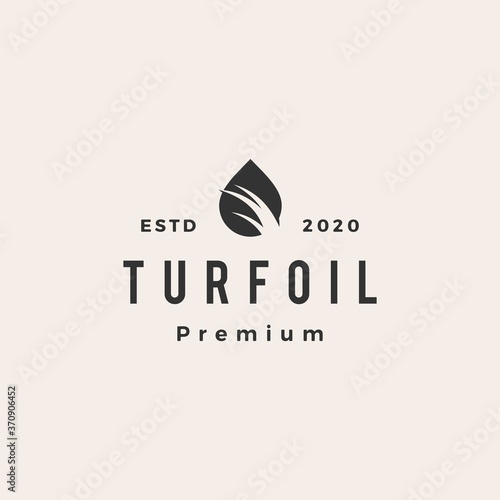 turf oil hipster vintage logo vector icon illustration