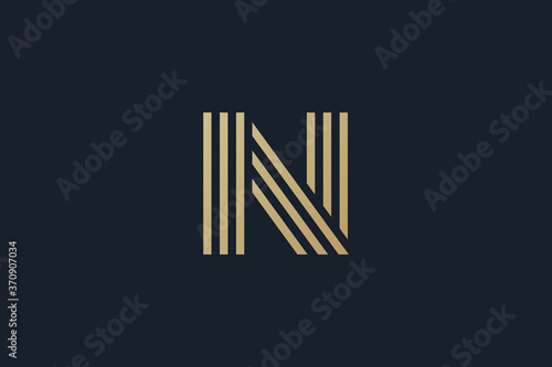 N logo . Letter N logo design . modern letter N line logotype . vector illustration