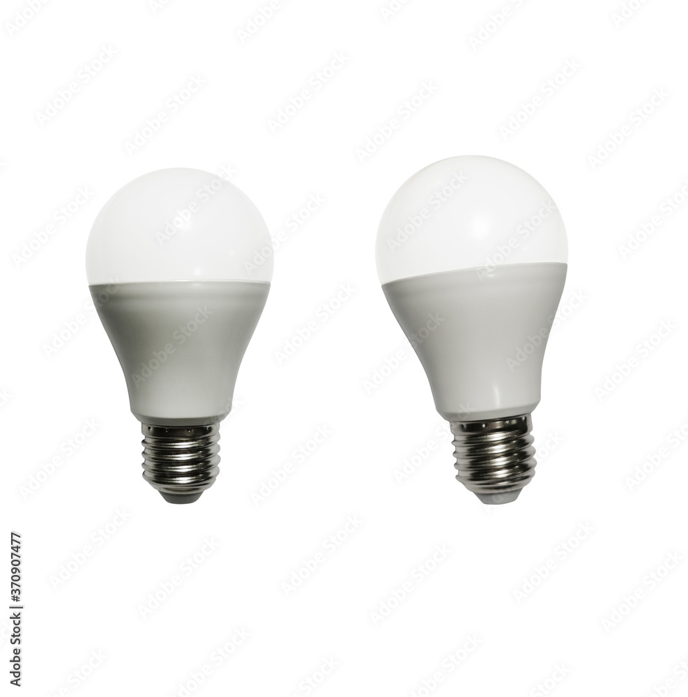 LED bulbs isolated on white background. Copy an idea space LED bulbs isolated on white background. Copy an idea space