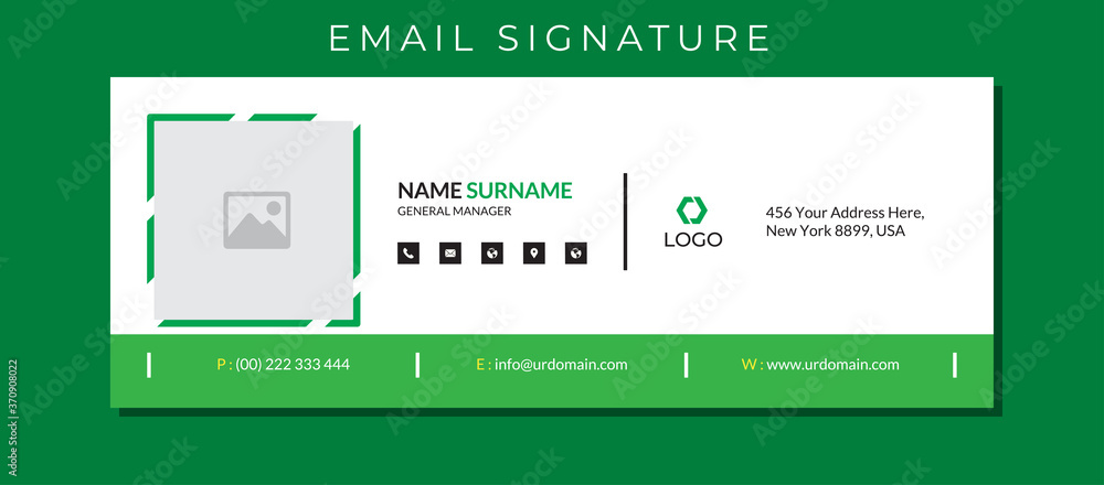 Business email signature with an author photo place modern layout Business email signature with an author photo place modern layout