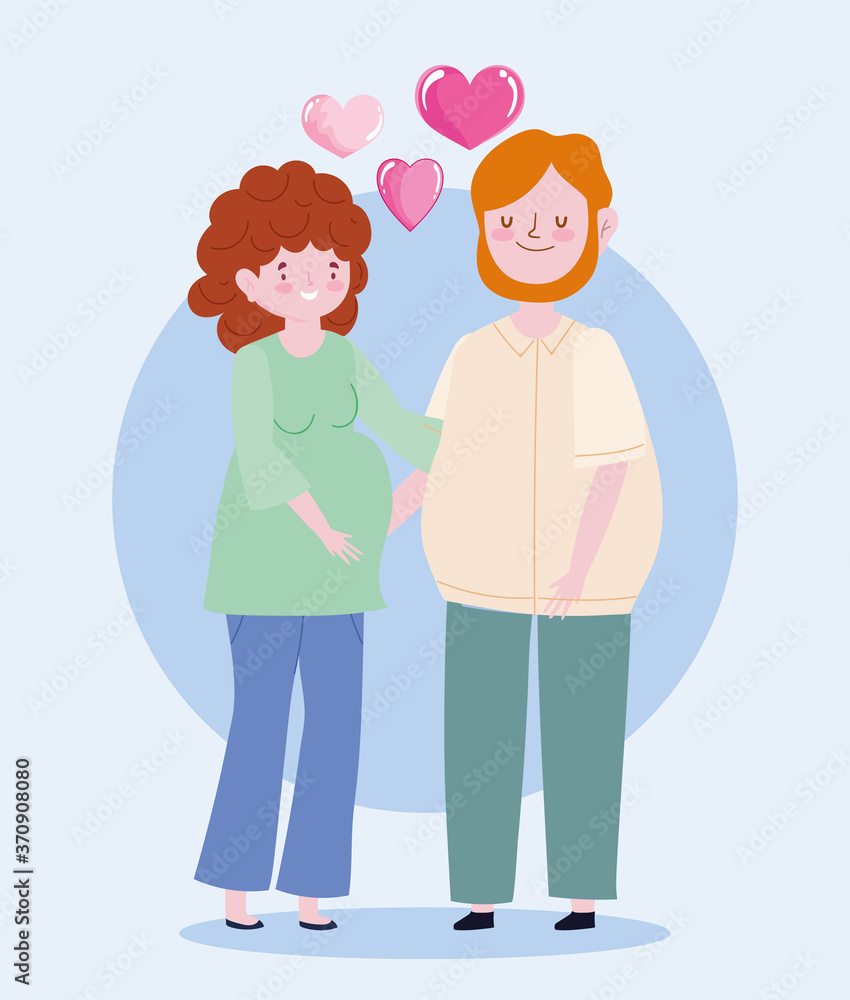 family pregnant woman and man member cartoon character family pregnant woman and man member cartoon character