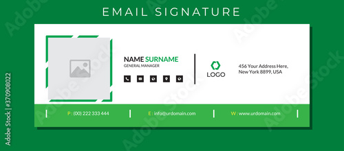 Business email signature with an author photo place modern layout