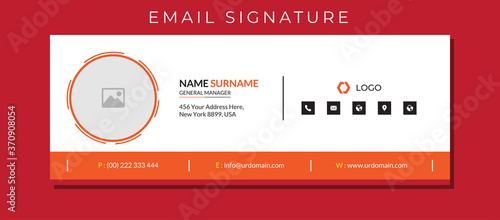 Business email signature with an author photo place modern layout