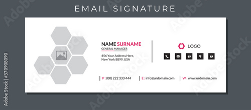 Email signature with an author photo place minimal layout