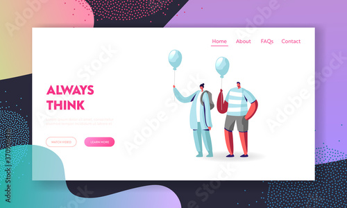 Creativity, Individuality and Inspiration, Be Unique Landing Page Template. Identical Male and Female Characters