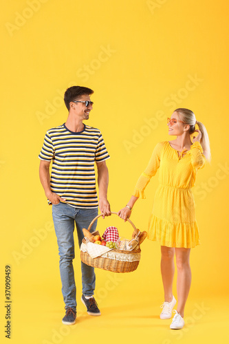 Young couple with food for ...