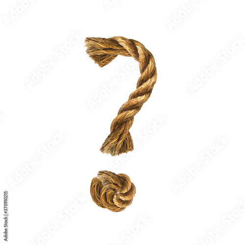 Question rope vector. White background