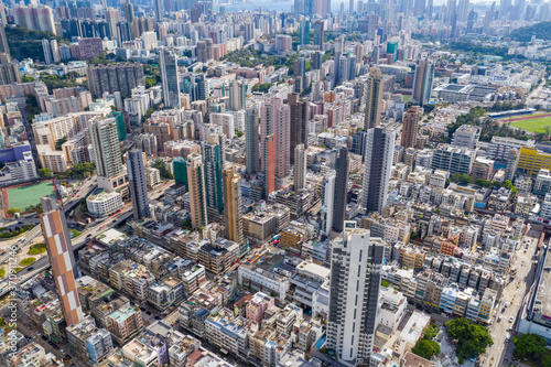 Aerial view of Hong Kong city