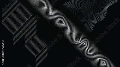 Abstract flow lines background . Fluid wavy shape .Striped linear pattern . Vector illustration