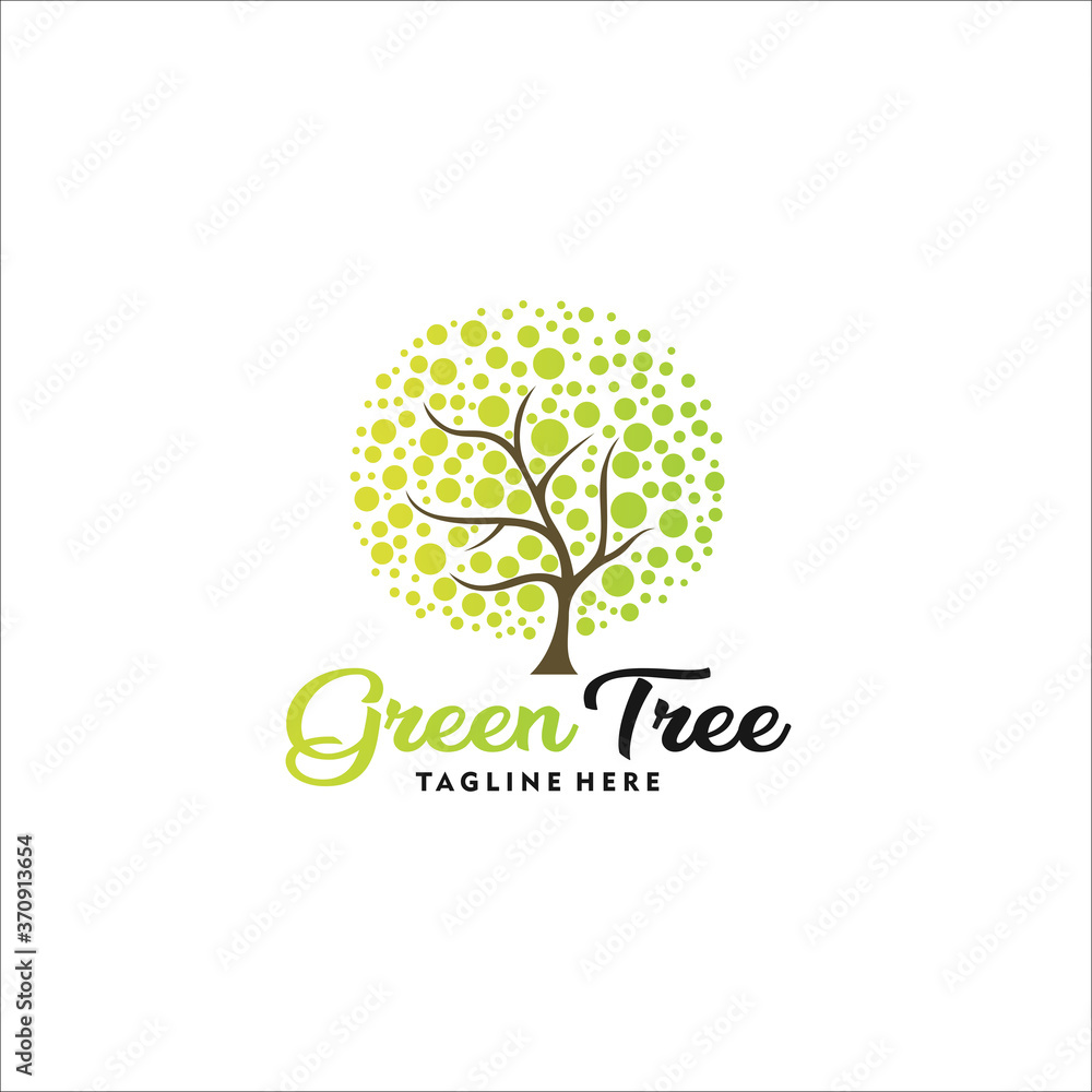 Obraz premium tree logo design template silhouette vector