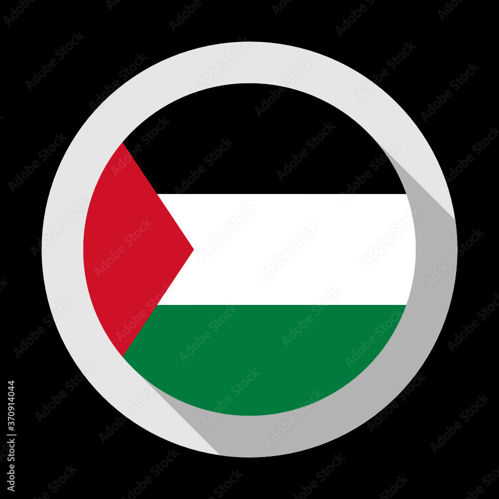 round icon with paplestines flag, isolated on black background round icon with paplestines flag, isolated on black background