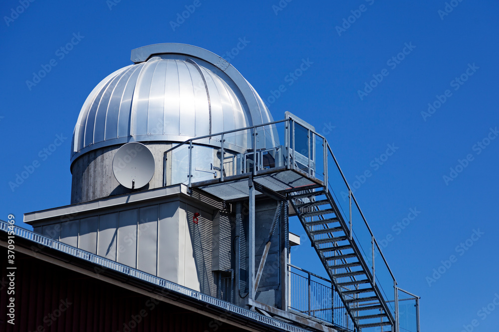 Umea, Norrland Sweden - June 10, 2020: star observatory on the roof at the regimental area Umea, Norrland Sweden - June 10, 2020: star observatory on the roof at the regimental area