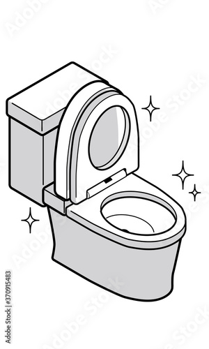 掃除が終わってピカピカできれいな洋式トイレ