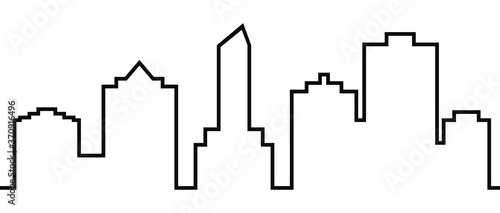 Cityscape, black silhouette, vector conceptual icon	