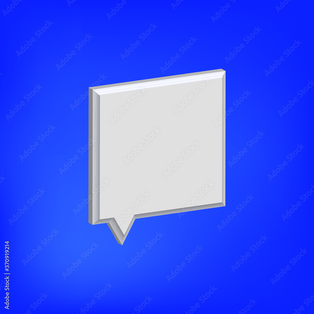 3d rendering isometric vector of social media notification icon. Realistic talk symbol 3d rendering isometric vector of social media notification icon. Realistic talk symbol