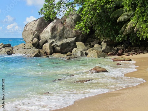 Rocky beach in the Seychelles
