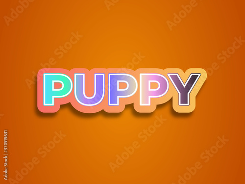 3D Popup Text Effect Blue Lemon Puppy Colour