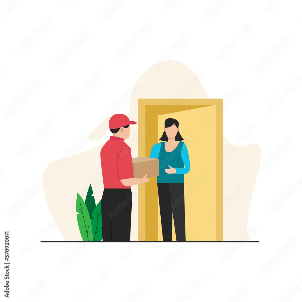 delivery man flat illustration concept delivery man flat illustration concept