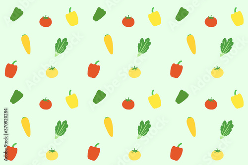 Fototapeta Naklejka Na Ścianę i Meble -  Seamless pattern of various vegetables. Vector illustration.