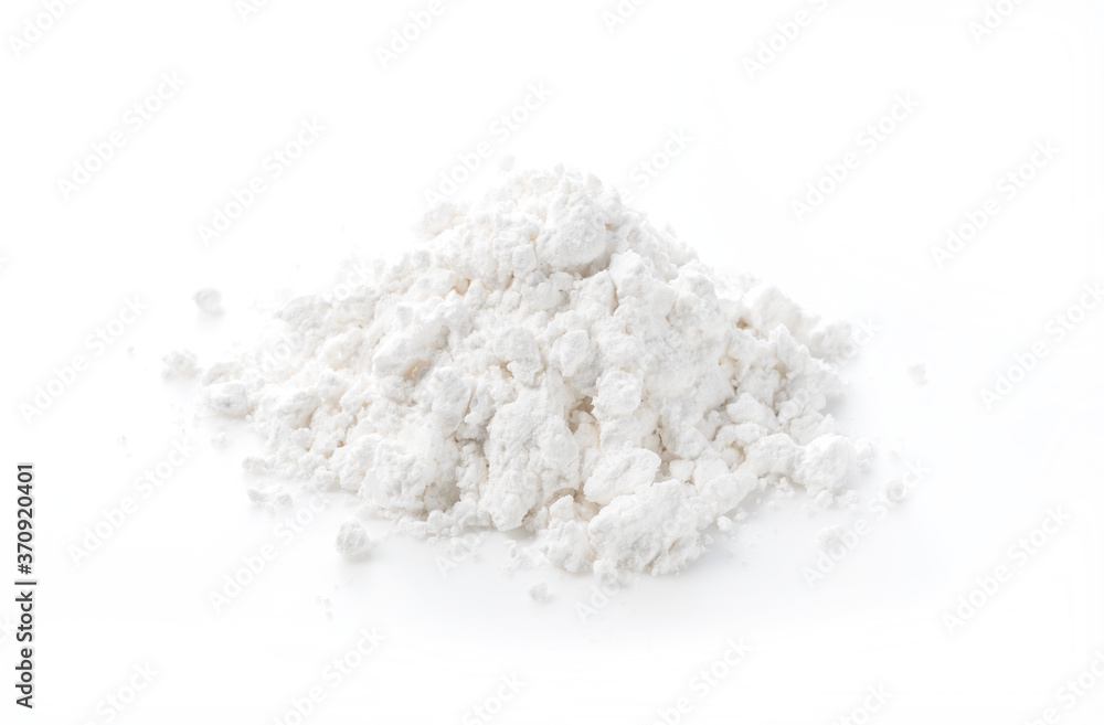 Potato starch on a white background Potato starch on a white background