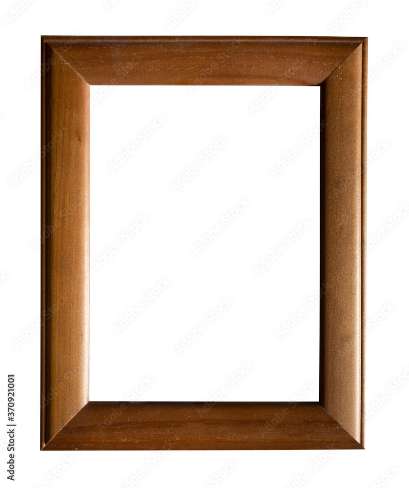 Wide brown vertical, classic frame for text, picture, photo, image, text, isolated on a white background Wide brown vertical, classic frame for text, picture, photo, image, text, isolated on a white background