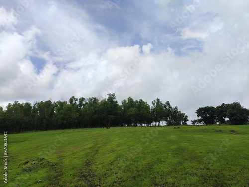 clouds over the field