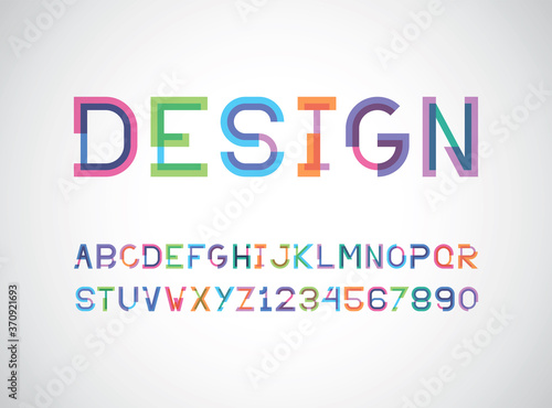 shift font and alphabet two style with effect of transparency