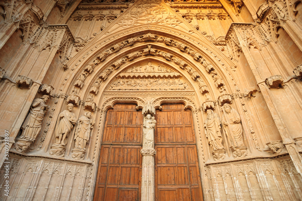 fachada principal, obra de Miguel Verger iniciada en 1592, renacentista, Catedral de Mallorca , siglo  XIII, Monumento Histórico-artístico, Palma, mallorca, islas baleares, españa, europa